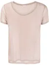 Saint Laurent Mélange-effect Sheer Cotton T-shirt In Neutrals