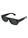Saint Laurent Men's 59mm Rectangular Sunglasses In Gray