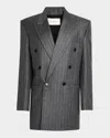 Saint Laurent Men's 6-button Pinstripe Sport Coat In Neromulti