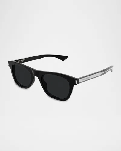 Saint Laurent Men's Sl 879-001 Acetate Square Sunglasses In Blue
