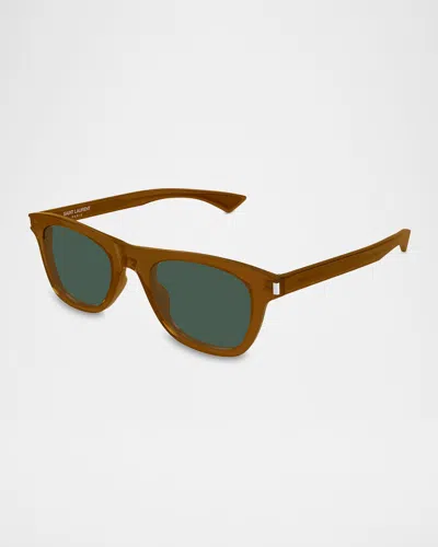 Saint Laurent Men's 51mm Square Sunglasses In Brown