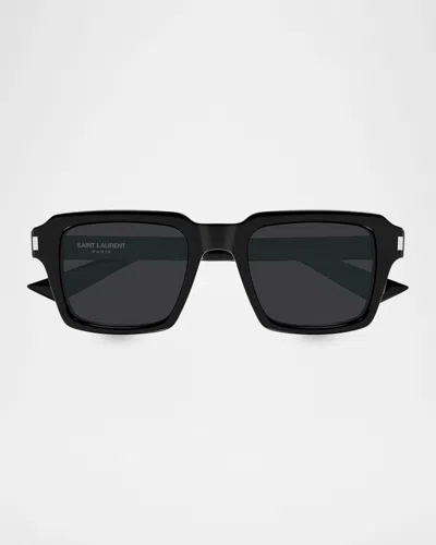 Saint Laurent Men & Apos;s Sl 947 Recycled Acetate Square Sunglasses In Black