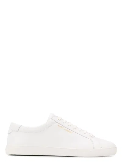 SAINT LAURENT MEN'S ANDY LEATHER SNEAKERS