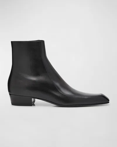 SAINT LAURENT MEN'S AUGUSTIN LEATHER ANKLE BOOTS