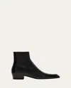 Saint Laurent Augustin Zip Detailed Ankle Boots In Black