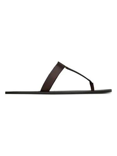 Saint Laurent Babylone Thong Sandals In Brown