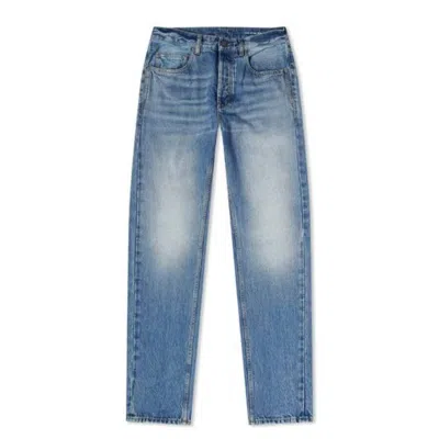 Saint Laurent Men's Baggy Denim Jeans In Blue