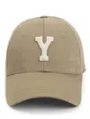Saint Laurent Classic Baseball Cap With Embroidered Letter Y In Nude & Neutrals