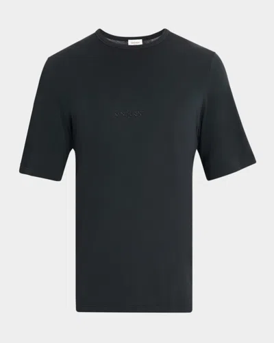Saint Laurent Men's Basic Logo T-shirt In Black