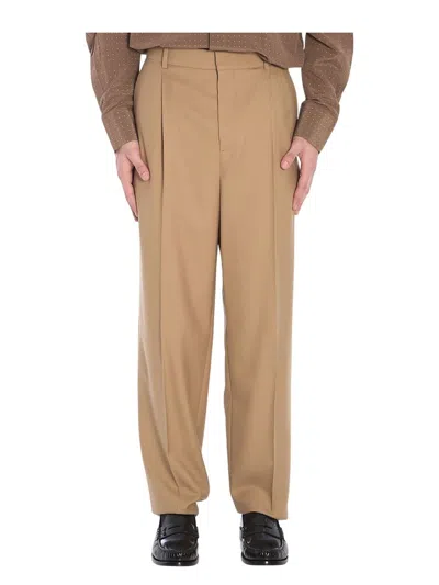 SAINT LAURENT MEN'S BEIGE GABARDINE PANT
