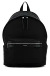 Saint Laurent Men Black Canvas City Backpack In Black