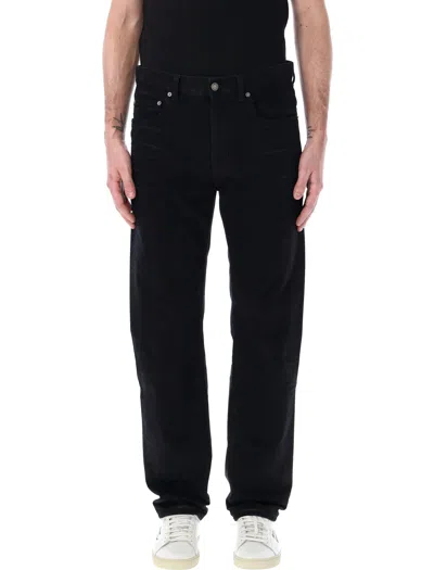 Saint Laurent Black Low-rise Baggy Jeans With Button Fastening For Men