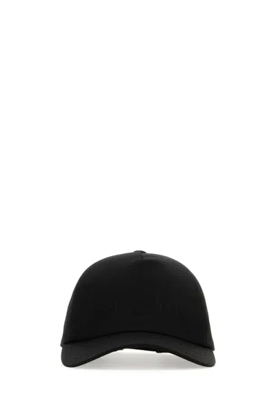 Saint Laurent Men Black Cotton Blend Baseball Cap