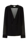 Saint Laurent Man Black Tops In Black