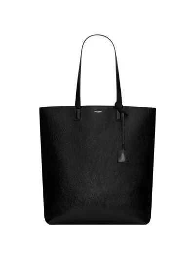 Saint Laurent Men's Black Lambskin Tote Bag