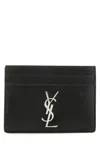 Saint Laurent Cassandre Smooth Leather Cardholder In Black