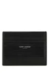 Saint Laurent Men Black Leather Card Holder