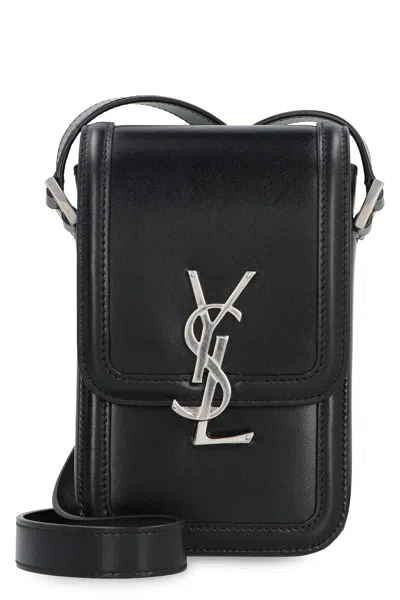 Saint Laurent Men's Black Leather Crossbody Handbag For Fw23