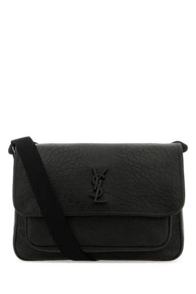Saint Laurent Men Black Leather Niki Crossbody Bag