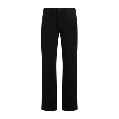 Saint Laurent Men's Black Relaxed Straight Jeans For Fw23