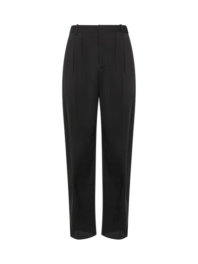 Saint Laurent Men Black Striped Canvas Baggy Trousers