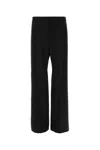 Saint Laurent Wool Trousers With Wide Leg And Crease In Black