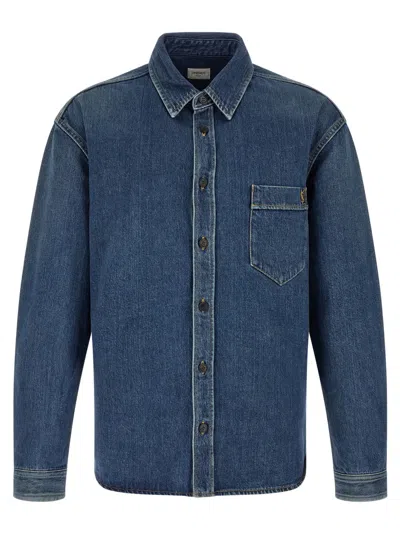 Saint Laurent Men Blue Loose Denim Shirt