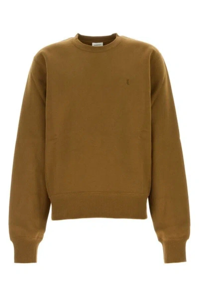 Saint Laurent Men Brown Cotton Sweatshirt
