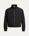 Saint Laurent Black Jacket With High Neck And Logo Lettering On The Front In Tech Fabric Man In Nero