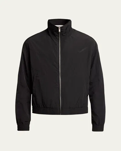 SAINT LAURENT MEN'S BRUSHED NYLON ZIP BLOUSON JACKET