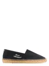 Saint Laurent Canvas Slip-on Espadrilles With Embroidered Logo Detail In Black