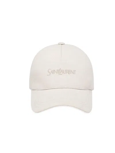 Saint Laurent Men's Cap In Corduroy In Neutral