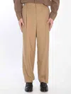 Saint Laurent Straight-leg Tailored Pants In Green