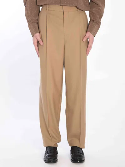 Saint Laurent Straight-leg Tailored Pants In Gray