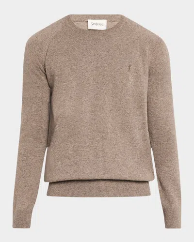 SAINT LAURENT MEN'S CASHMERE LOGO SWEATER