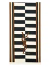 Saint Laurent Fringed Edges Silk Scarf For Men In Multicolour