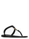 Saint Laurent Cassandre Logo-plaque Leather Sandals In Black