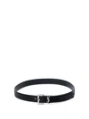 Saint Laurent Men Cassandre Belt In Black