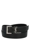 Saint Laurent Men's Cassandre Leather Belt