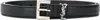 Saint Laurent Logo Plaque Croc-embossed Leather Belt In Black