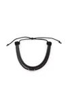 Saint Laurent Men Cassandre Leather Bracelet