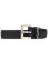 Saint Laurent Men's Cassandre Loop Belt In Black