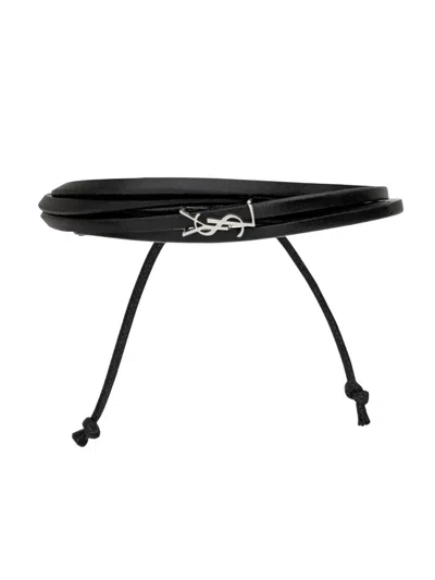 Saint Laurent Men's Cassandre Multi-strand Bracelet In Leather In Neutral