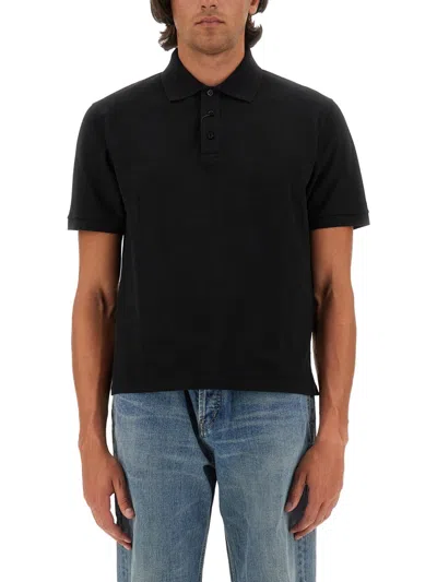 Saint Laurent Men Cassandre Polo. In Black