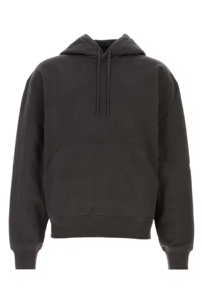 Saint Laurent Men Charcoal Cotton Sweatshirt In Grey
