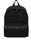 Saint Laurent Men Black Canvas City Backpack In Black