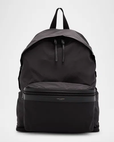 Saint Laurent Men's City Nylon And Leather Backpack