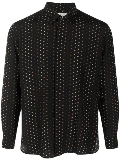 Saint Laurent Men's Collar Classic Shirt | Size 41 | 646850y2g419141 In Desert Multico