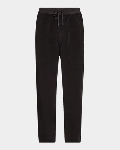 Saint Laurent Men's Corduroy Drawstring Trousers In Grey