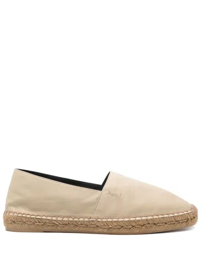 Saint Laurent Men Cotton Espadrilles In Neutral